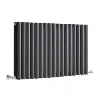 Radiateur eau chaude gris anthracite - 59, 5 x 100 cm - Double coeur - Eau chaude - 1200W - Chambre & Salon - Hudson Reed