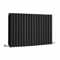 Radiateur eau chaude noir - 59, 5 x 100 cm - Double coeur - Eau chaude - 1200W - Chambre & Salon - Hudson Reed