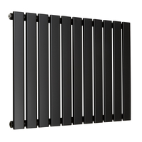 Radiateur horizontal - Noir - 59, 5 cm x 77 cm - 1 Rang - Eau chaude - Acier - Sterling Arlie par Hudson Reed