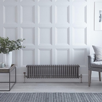 Radiateur horizontal style fonte - Acier brut - 30cm x 119, 3cm x 10cm - Windsor