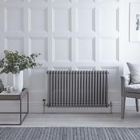 Radiateur horizontal style fonte - Acier brut - 60cm x 101, 3cm x 10cm - Windsor