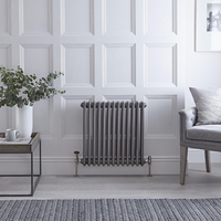 Radiateur horizontal style fonte - Acier brut - 60cm x 60, 8cm x 10cm - Windsor