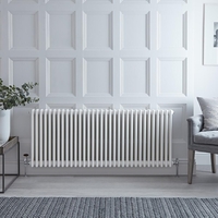 Radiateur horizontal style fonte - Blanc – 60 cm x 150, 5 cm – Triple rangs - Windsor