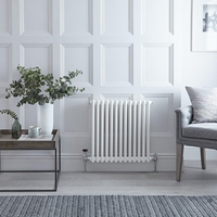 Radiateur horizontal style fonte – 60 cm x 60, 5 cm – Blanc – Double rangs – Windsor