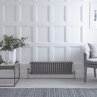 Radiateur horizontal style fonte – Acier brut – 30 cm x 101, 3 cm x 10 cm - Windsor