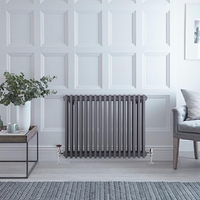 Radiateur Horizontal Style Fonte Anthracite Windsor 60cm x 78, 5cm x 10cm 1243 Watts