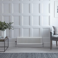 Radiateur Horizontal Style Fonte Blanc Windsor 30cm x 101cm x 6, 8cm 700 Watts