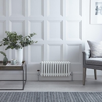 Radiateur Horizontal Style Fonte Blanc Windsor 30cm x 60, 5cm x 6, 8cm 414 Watts