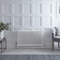 Radiateur Horizontal Style Fonte Blanc Windsor 60cm x 101cm x 6, 8cm 1249 Watts