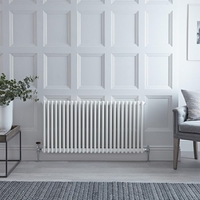 Radiateur Horizontal Style Fonte Blanc Windsor 60cm x 119cm x 6, 8cm 1476 Watts