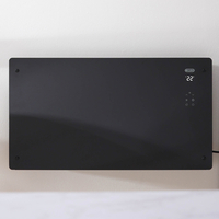 Radiateur Électrique - Panneau Verre Plat - Écran LED - 2500W - Noir - 47 x 85 cm - Mural/Roulette à Brancher - Ecoso Vitrum par Hudson Reed