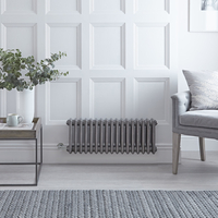Radiateur électrique horizontal - Style fonte - Acier brut – 30 cm x 79 cm x 10 cm - Choix de thermostat Wi-Fi – Windsor