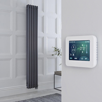 Radiateur électrique style fonte - Anthracite - 3 rangs - 29 x 180 cm - Thermostat Wi-Fi écran tactile - Design rétro - Windsor - Hudson Reed