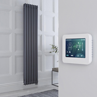 Radiateur électrique style fonte - Anthracite - 3 rangs - 38 x 180 cm - Thermostat Wi-Fi à écran tactile - Windsor - Hudson Reed