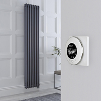 Radiateur électrique style fonte - Anthracite - 3 rangs - 38 x 180 cm - Thermostat Wi-Fi rond - Windsor - Hudson Reed