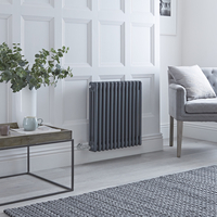 Radiateur électrique style fonte - Anthracite - 3 rangs - 60, 5 x 60 cm - Design rétro - Windsor - Hudson Reed