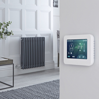 Radiateur électrique style fonte - Anthracite - 3 rangs - 60, 5 x 60 cm - Thermostat Wi-Fi écran tactile - Design rétro - Windsor - Hudson Reed