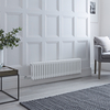 Radiateur électrique style fonte horizontal - Blanc - 3 rangs - 119 x 30 cm - Design rétro - Windsor - Hudson Reed