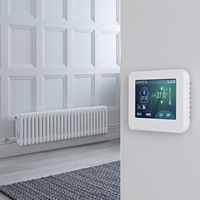 Radiateur électrique style fonte horizontal - Blanc - 3 rangs - 119 x 30 cm - Thermostat Wi-Fi à écran tactile - Windsor - Hudson Reed