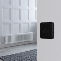 Radiateur électrique style fonte horizontal - Blanc - 3 rangs - 119 x 30 cm - Thermostat Wi-Fi rétro-éclairé noir - Windsor - Hudson Reed