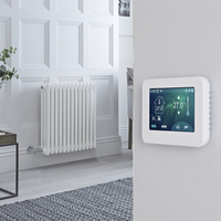 Radiateur électrique style fonte horizontal - Blanc - 3 rangs - 60, 5 x 60 cm - Thermostat Wi-Fi à écran tactile - Windsor - Hudson Reed