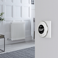 Radiateur électrique style fonte horizontal - Blanc - 3 rangs - 60, 5 x 60 cm - Thermostat Wi-Fi rond - Windsor - Hudson Reed