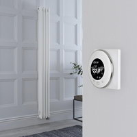 Radiateur électrique style fonte vertical - Blanc - 3 rangs - 20 x 180 cm - Thermostat Wi-Fi rond - Windsor - Hudson Reed