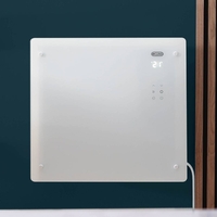 Radiateur Électrique Verre - Blanc - Écran LED - Wi-Fi - 1000W - Panneau Mural/Roulette - Ecoso par Hudson Reed