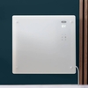 Radiateur Électrique Verre - Blanc - Écran LED - Wi-Fi - 1000W - Panneau Mural/Roulette - Sur prise - Ecoso par Hudson Reed