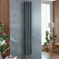 Radiateur électrique vertical - 160 x 23, 6 cm - Chauffage Économique WiFi Connecté - Anthracite - Acier - Double Coeur - Vitality - Hudson Reed