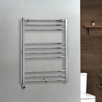 Radiateur sèche-serviette électrique plat – Chromé – 80 cm x 60 cm - Connecté Programmable Wifi - Kent – ECOSO par Hudson Reed