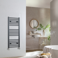 Radiateur sèche serviettes eau chaude - 120 x 50 cm - Acier gris foncé - Salle de bain moderne tendance - Hudson Reed