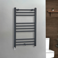 Radiateur sèche-serviettes électrique plat – 80 cm x 50 cm - Avec élément thermostatique Wifi - Anthracite – Hudson Reed