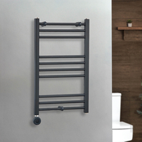 Radiateur sèche-serviettes électrique plat – 80 cm x 50 cm - Connexion Wifi - À brancher - Anthracite – Hudson Reed