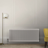 Radiateur style fonte horizontal - 3 rangs - Blanc - 60 x 141, 5 cm x 10 cm - Design rétro - Windsor - Hudson Reed