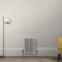 Radiateur style fonte horizontal - 3 rangs - Blanc - 60 x 42, 5 x 10 cm - Design rétro - Windsor - Hudson Reed