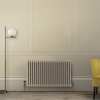 Radiateur style fonte horizontal - 3 rangs - Brun - 75 x 101 x 10 cm - Design rétro - Windsor - Hudson Reed