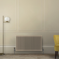 Radiateur style fonte horizontal - 3 rangs - Brun - 75 x 101 x 10 cm - Design rétro - Windsor - Hudson Reed