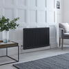 Radiateur style fonte horizontal - Anthracite - 2 rangs – 60 x 101 cm - Design rétro - Windsor - Hudson Reed