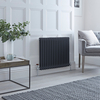 Radiateur style fonte horizontal - Anthracite - 2 rangs – 60 x 78, 5 cm - Design rétro - Windsor - Hudson Reed