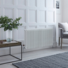 Radiateur style fonte horizontal - Blanc - Eau chaude - Acier blanc rétro - Quatre rangs - 60 cm x 159, 5 cm – Windsor