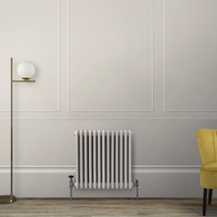Radiateur Style Fonte Horizontal - Double Rangs – Blanc Créme (Pearl White) - Hudson Reed Windsor