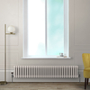 Radiateur style fonte horizontal - Triple rangs - Blanc - 30 x 159, 5 x 10 cm - Design rétro - Windsor - Hudson Reed