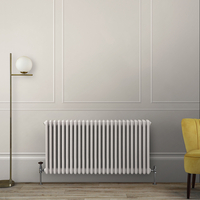Radiateur style fonte horizontal - Triple rangs - Blanc - 50 x 119 x 10 cm - Design rétro - Windsor - Hudson Reed