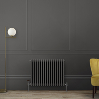 Radiateur style fonte horizontal - Triple rangs - Gris - 75 x 78, 5 x 10 cm - Design rétro - Windsor - Hudson Reed