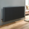 Radiateur style fonte horizontal – 60 x 117, 7 cm – Anthracite – Design long moderne - Eau chaude - Hudson Reed