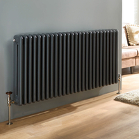 Radiateur style fonte horizontal – 60 x 117, 7 cm – Anthracite – Design long moderne - Eau chaude - Hudson Reed