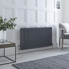 Radiateur style fonte horizontal – Anthracite – Triple rangs – 50 x 119 cm – Design rétro - Windsor - Hudson Reed