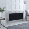Radiateur style fonte horizontal – Anthracite – Triple rangs – 50 x 141, 5 cm – Design rétro - Windsor - Hudson Reed