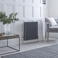 Radiateur style fonte horizontal – Anthracite – Triple rangs – 50 x 60, 5 cm – Design rétro - Windsor - Hudson Reed